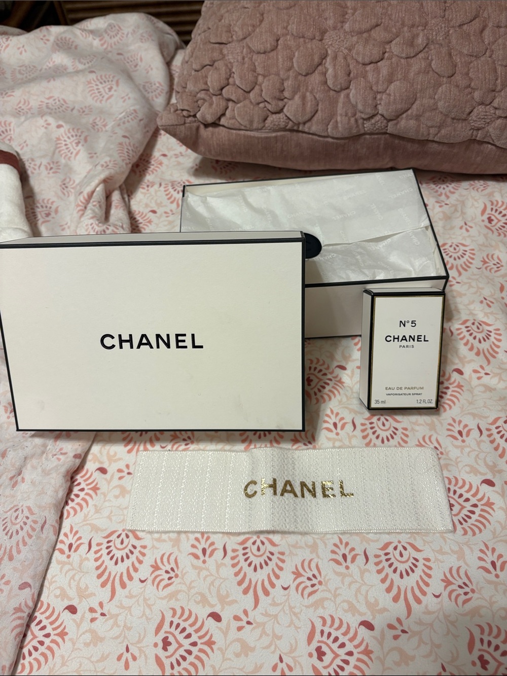 Chanel boxed perfume and packaging